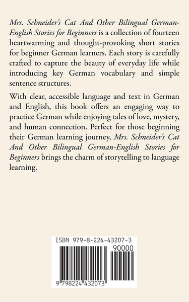 Produktbild: Mrs. Schneider's Cat And Other Bilingual German-English Stories for Beginners