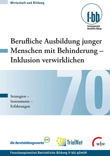 Produktbild: Berufliche Ausbildung junger Menschen mit Behinderung - Inklusion verwirklichen