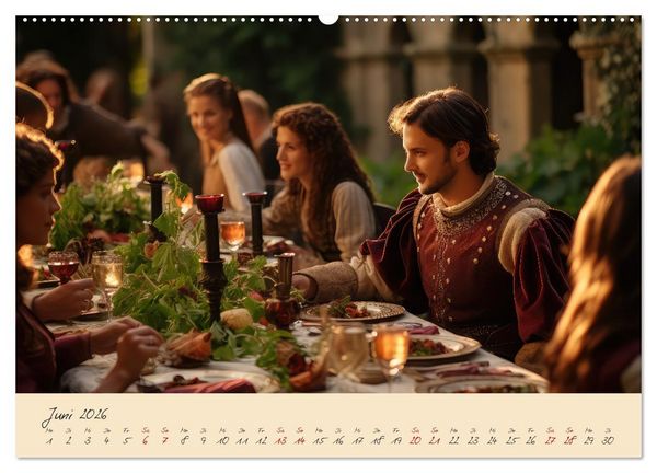 Produktbild: Jahreszeiten im Mittelalter (hochwertiger Premium Wandkalender 2026 DIN A2 quer), Kunstdruck in Hochglanz