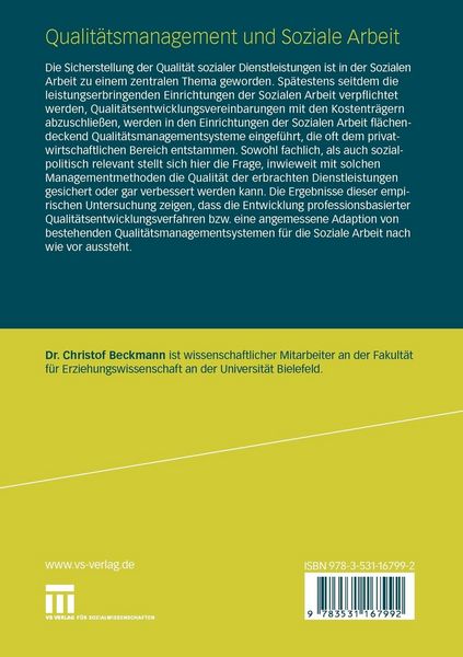 Produktbild: Qualit&auml;tsmanagement und Soziale Arbeit