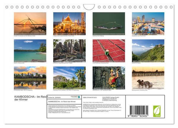 Produktbild: KAMBODSCHA - Im Reich der Khmer (Wandkalender 2026 DIN A4 quer), CALVENDO Monatskalender