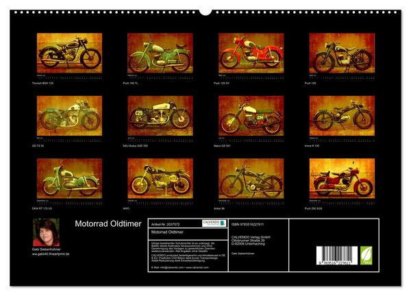 Produktbild: Motorrad Oldtimer (hochwertiger Premium Wandkalender 2026 DIN A2 quer), Kunstdruck in Hochglanz