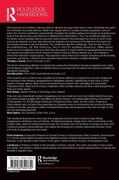 Produktbild: The Routledge Handbook of Progressive Rock, Metal, and the Literary Imagination