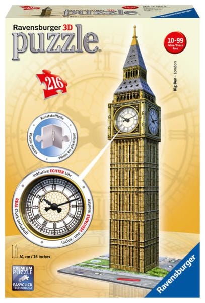 3D Puzzle Ravensburger Big Ben mit Uhr 108 Teile