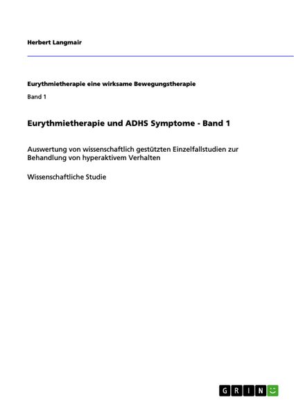 Produktbild: Eurythmietherapie und ADHS Symptome - Band 1