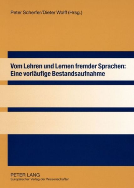 Produktbild: Vom Lehren und Lernen fremder Sprachen: Eine vorl&auml;ufige Bestandsaufnahme