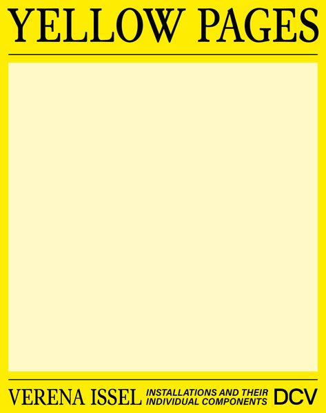 Produktbild: Verena Issel &ndash; Yellow Pages. Installations and their individual components