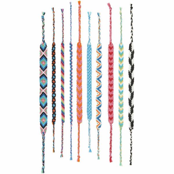 Produktbild: DIY Freundschaftsarmb&auml;nder Set, Classic Colours, 10 x 8 m Stickgarn in 10 verschiedenen Farben, 100 % Baumwolle