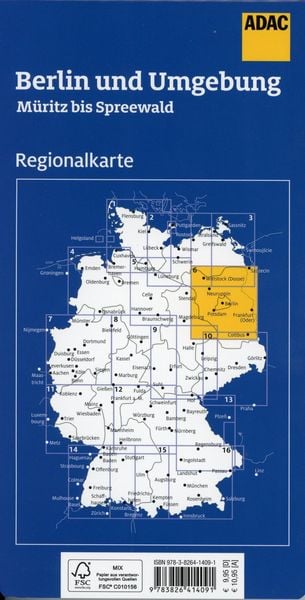 Produktbild: ADAC Regionalkarte Blatt 6 Berlin und Umgebung 1:150 000