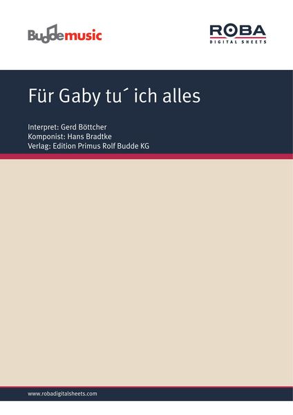 Produktbild: F&uuml;r Gaby tu&acute; ich alles