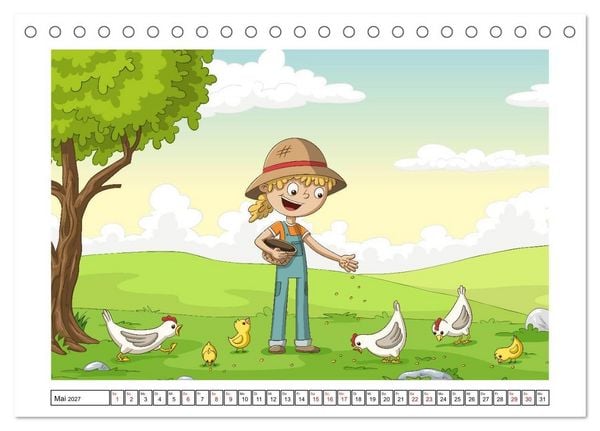 Produktbild: Der bunte Kinderkalender (Tischkalender 2027 DIN A5 quer), CALVENDO Monatskalender