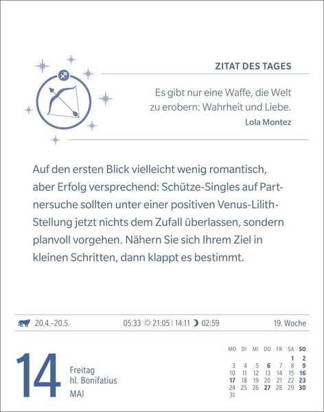 Produktbild: Sch&uuml;tze Sternzeichenkalender 2027 - Tagesabrei&szlig;kalender - Ihr Horoskop f&uuml;r jeden Tag