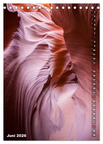 Produktbild: Antelope Canyon &ndash; Einzigartiges Naturschauspiel (Tischkalender 2026 DIN A5 hoch), CALVENDO Monatskalender
