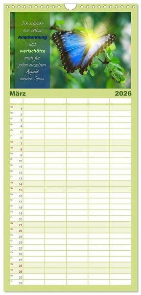 Produktbild: Familienplaner 2026 - YouFeelGood - Positive Impulse f&uuml;r mehr Selbstbewusstsein und Selbstvertrauen mit 5 Spalten (Wandkalender, 21 x 45 cm) CALVENDO