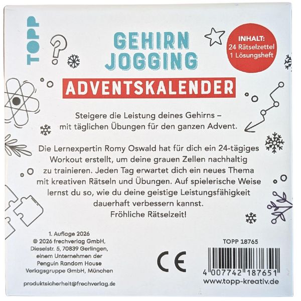 Produktbild: Gehirnjogging &ndash; Adventskalender