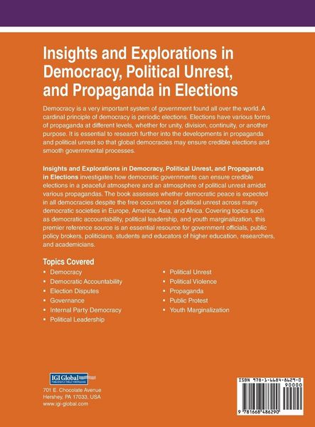 Produktbild: Insights and Explorations in Democracy, Political Unrest, and Propaganda in Elections