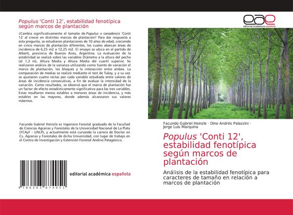 Produktbild: Populus 'Conti 12', estabilidad fenot&iacute;pica seg&uacute;n marcos de plantaci&oacute;n