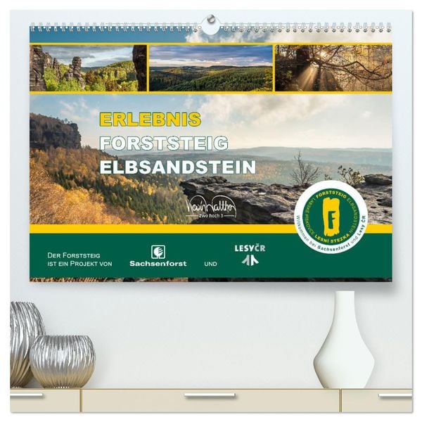 Erlebnis Forststeig Elbsandstein (hochwertiger Premium Wandkalender 2024 DIN A2 quer), Kunstdruck in Hochglanz