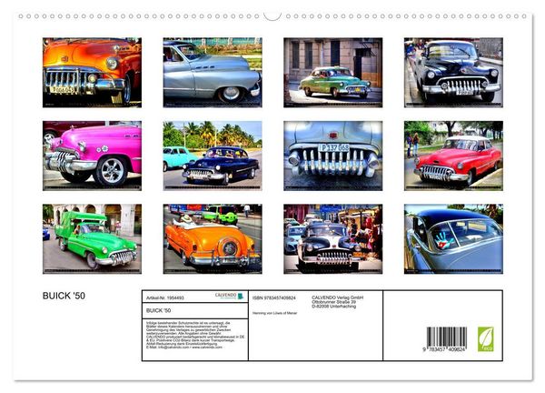 Produktbild: BUICK '50 (hochwertiger Premium Wandkalender 2026 DIN A2 quer), Kunstdruck in Hochglanz