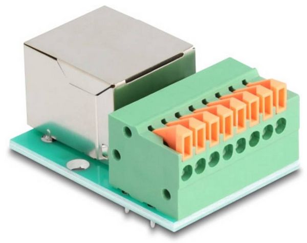Produktbild: Delock RJ45 Netzwerk Adapter [1x RJ45-Buchse - 1x Buchse] Gr&uuml;n, Silber