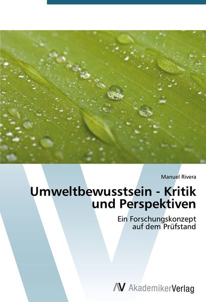 Produktbild: Umweltbewusstsein - Kritik und Perspektiven