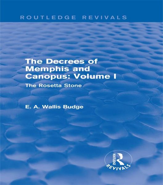 Produktbild: The Decrees of Memphis and Canopus: Vol. I (Routledge Revivals)
