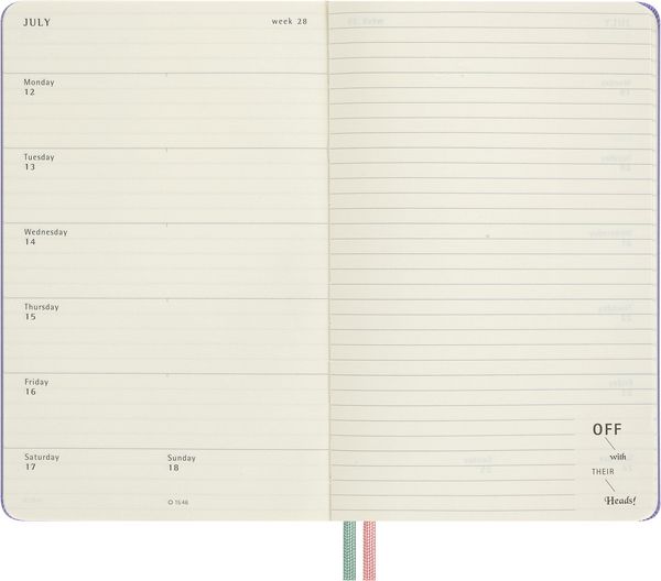 Produktbild: Moleskine Alice im Wunderland 18 Monate Wochen-Notizkalender 2026/2027, L/A5, 1 Wo = 1 Seite, fester Einband