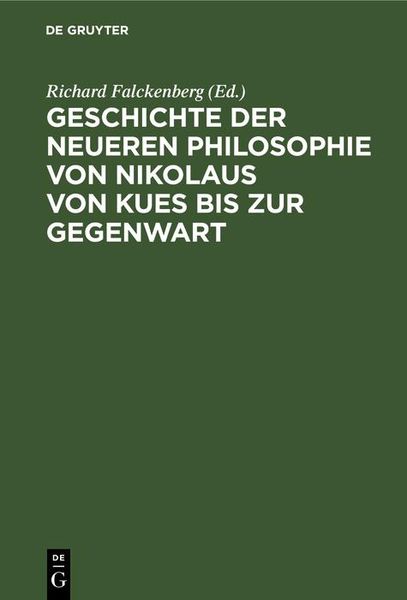Produktbild: Geschichte der neueren Philosophie von Nikolaus von Kues bis zur Gegenwart