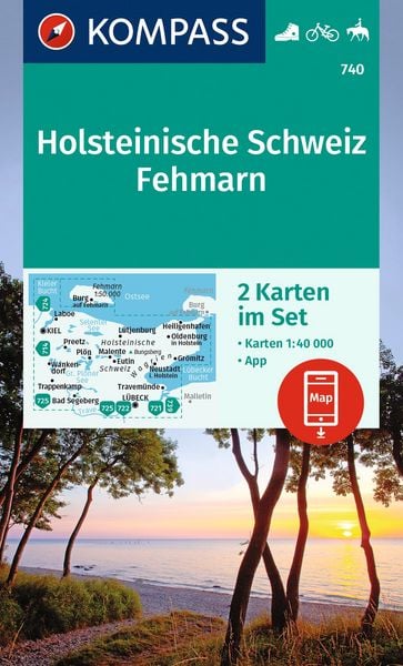 Produktbild: KOMPASS Wanderkarten-Set 740 Holsteinische Schweiz, Fehmarn (2 Karten) 1:40.000