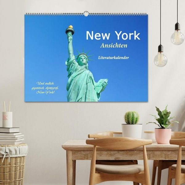 Produktbild: New York Ansichten - Literaturkalender (Wandkalender 2026 DIN A2 quer), CALVENDO Monatskalender