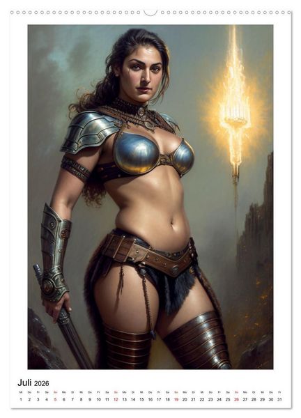 Produktbild: Mythos Kriegerin (Wandkalender 2026 DIN A2 hoch), CALVENDO Monatskalender