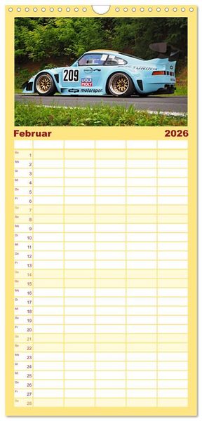 Produktbild: Familienplaner 2026 - Rally Ikonen mit 5 Spalten (Wandkalender, 21 x 45 cm) CALVENDO