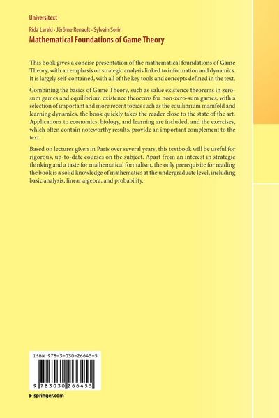 Produktbild: Mathematical Foundations of Game Theory