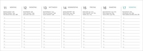 Produktbild: Der literarische Premium-Tischplaner 2027 - Wochenkalender mit Zitaten und Biografien ausgew&auml;hlter Autorinnen und Autoren