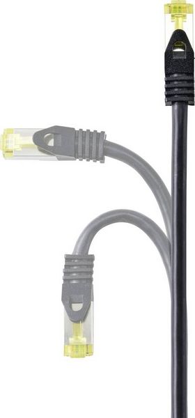 Produktbild: Renkforce RF-4995162 RJ45 Patchkabel CAT 6a (Rohkabel CAT 7) S/FTP 3.00 m Schwarz TPE-Mantel, Flexibel, Flammwidrig 1 St.