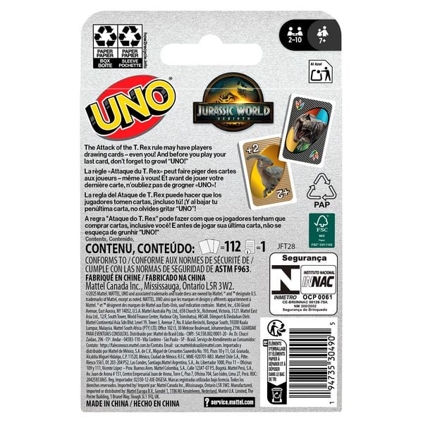 Produktbild: UNO Jurassic World 4