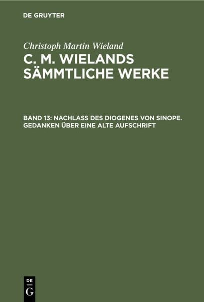 Produktbild: Nachlass des Diogenes von Sinope. Gedanken &uuml;ber eine alte Aufschrift
