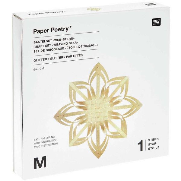 Produktbild: Bastelset Webstern, glitter gold, 40