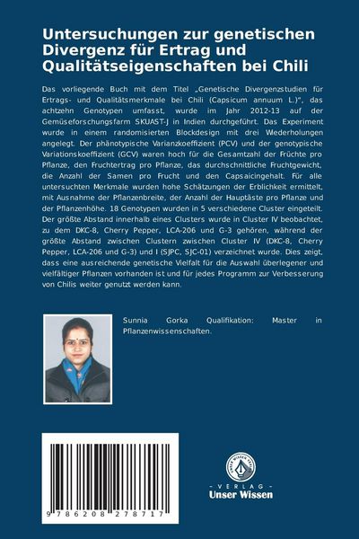 Produktbild: Untersuchungen zur genetischen Divergenz f&uuml;r Ertrag und Qualit&auml;tseigenschaften bei Chili