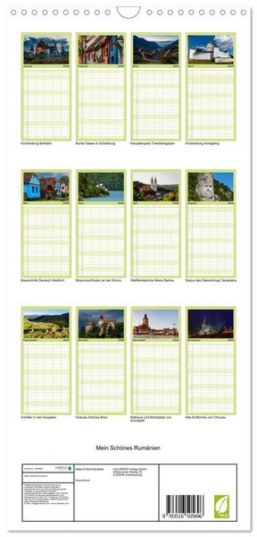 Produktbild: Familienplaner 2026 - Mein Sch&ouml;nes Rum&auml;nien mit 5 Spalten (Wandkalender, 21 x 45 cm) CALVENDO