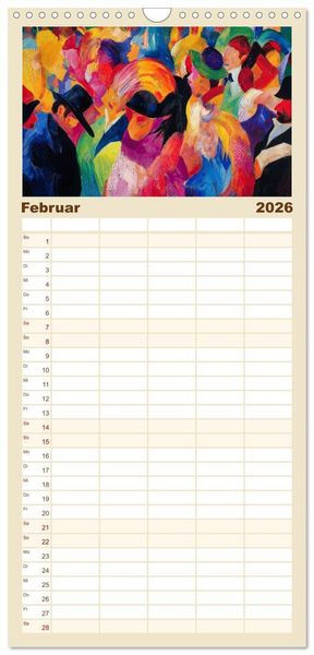 Produktbild: Familienplaner 2026 - Expressionistisch durchs Jahr mit 5 Spalten (Wandkalender, 21 x 45 cm) CALVENDO