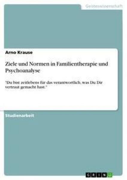 Produktbild: Ziele und Normen in Familientherapie und Psychoanalyse