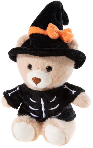 Heunec 453654 - HALLOWEEN Bär Hexe Skelett, Plüsch, 15 cm