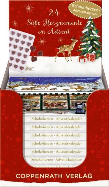Produktbild: Adventskalender-Schokolade &ndash; 24 S&uuml;&szlig;e Herzmomente im Advent