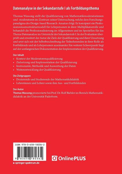 Produktbild: Datenanalyse in der Sekundarstufe I als Fortbildungsthema
