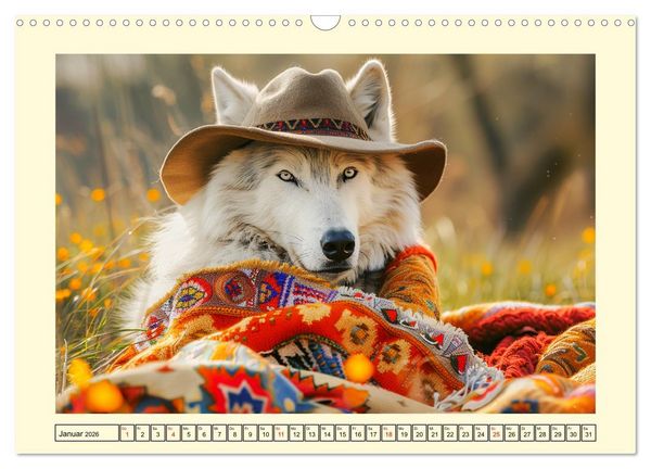 Produktbild: Wilder Style. Modische W&ouml;lfe in der Natur (Wandkalender 2026 DIN A3 quer), CALVENDO Monatskalender