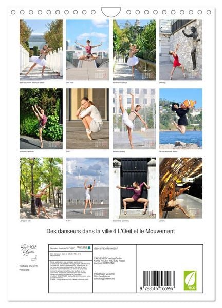 Produktbild: Des danseurs dans la ville 4 L'Oeil et le Mouvement (Calendrier mural 2026 DIN A4 horizontal), CALVENDO calendrier mensuel