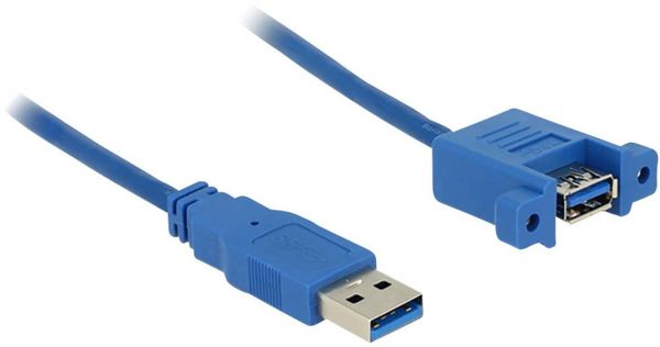 Delock USB-Kabel USB 3.2 Gen1 (USB 3.0 / USB 3.1 Gen1) USB-A Stecker, USB-A Buchse 1.00 m Blau 85112