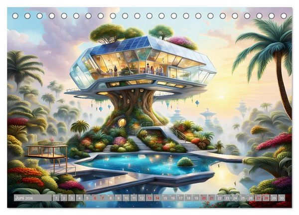 Produktbild: Architektur Futuristische Horizonte (Tischkalender 2026 DIN A5 quer), CALVENDO Monatskalender