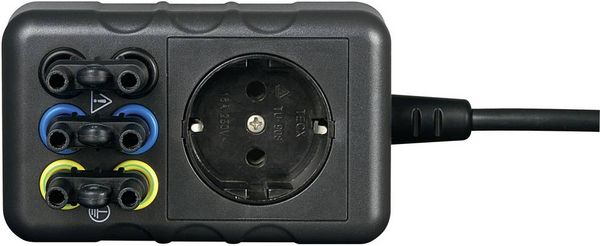 Produktbild: VOLTCRAFT SMA-10 Messadapter Schutzkontakt-Stecker - Buchse 4 mm, Schutzkontakt-Kupplung ber&uuml;hrungssicher Schwarz